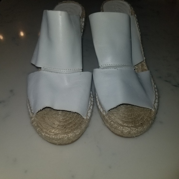 Charles David White Leather Espadrille Wedge - 38 - Picture 2 of 7
